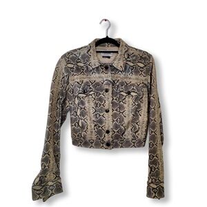Snake print vintage leather jacket